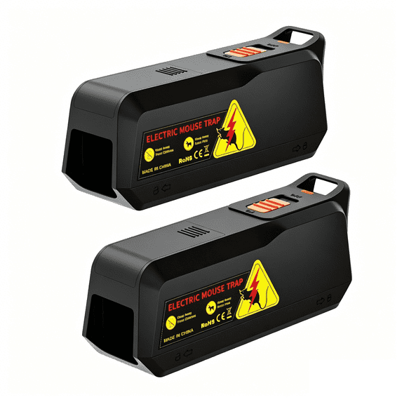 PATIOEASY Electric Mouse Trap Zapper,Rat Trap Indoor with Powerful Voltage, Safe and Effective Big Rats Control for Garage, Basement, Indoor/Outdoor Use-2PCS