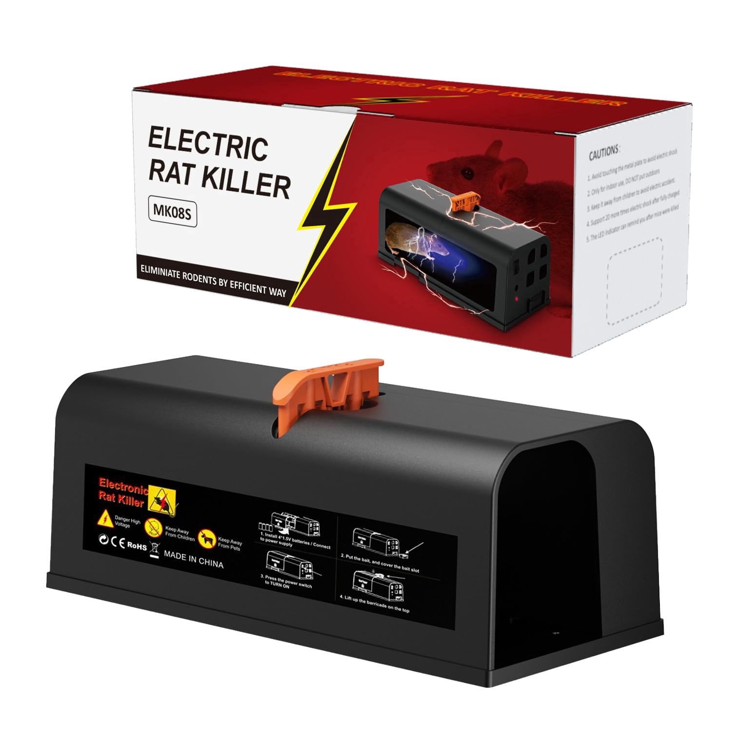 PATIOEASY Pro Electric Mouse Trap Zapper,Rat Trap Indoor with Powerful Voltage, Safe and Effective Big Rats Control for Garage,Basement,Indoor/Outdoor Use