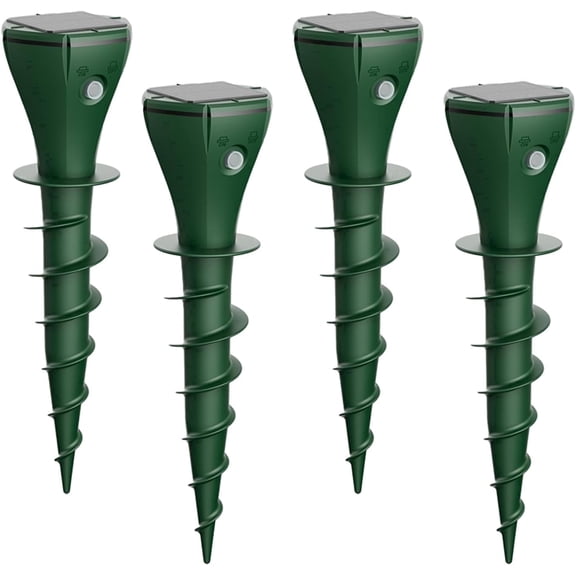 Decksplore 4-Pack Solar Mole & Gopher Repellent, Sonic Vibration Ground Stakes, IP65 Waterproof, Effective Against Groundhogs, Voles, Snakes for Yard Garden
