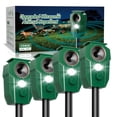 thumbnail image 1 of PATIOEASY Ultrasonic Animal Repeller 4-Pack, Solar Powered Motion Sensor, IP65 Waterproof with 5 Modes for Yard, Garden, Repel Deer Raccoons Rabbits Cats, 1 of 9