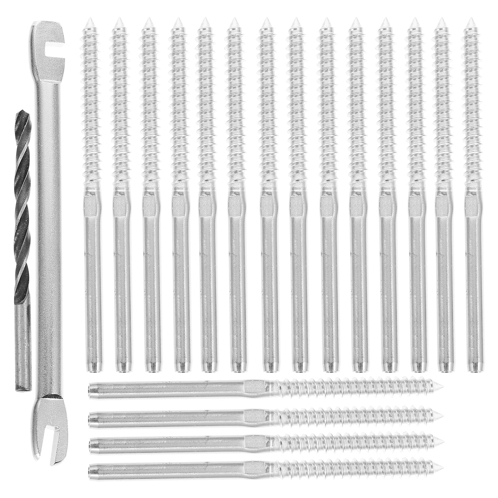 PATKAW 1 Set Cable Railing Kit Swage Lag Screw 1/8 Inch Deck Railing