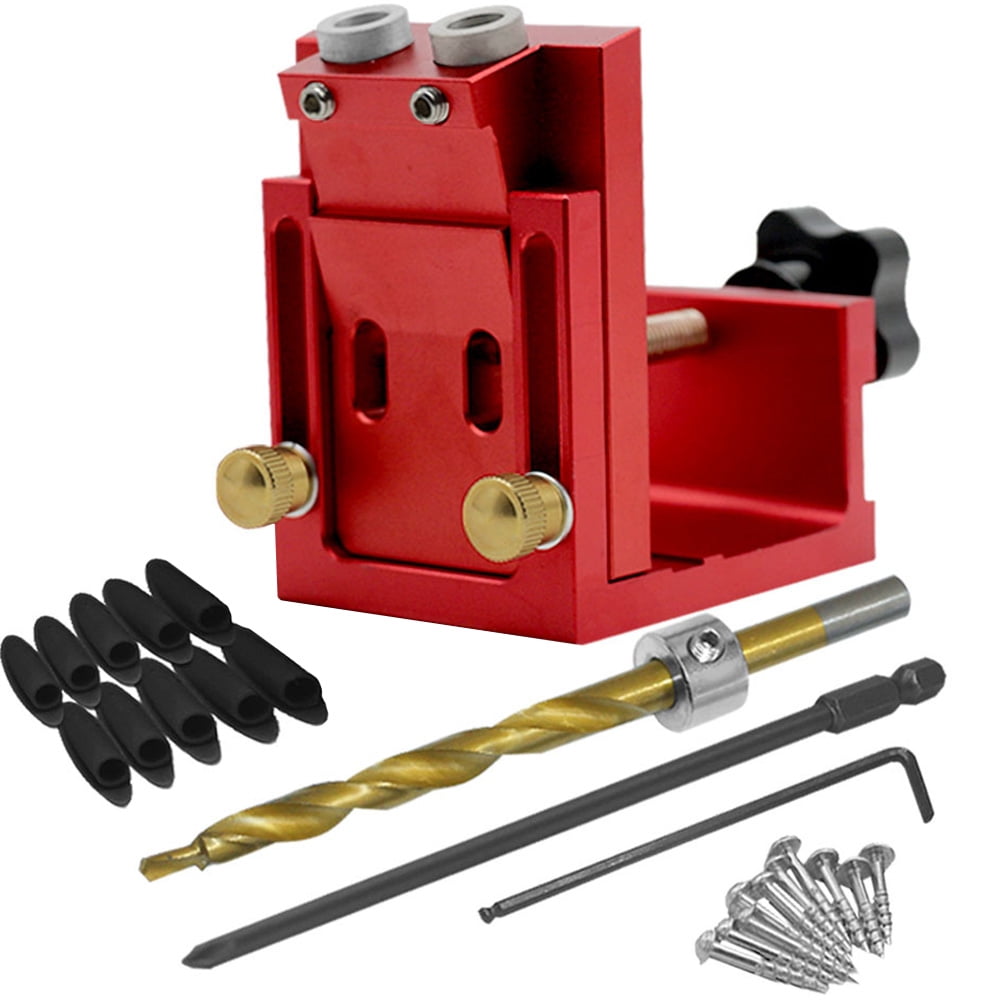 PATKAW 1 Set Pocket Hole Jig Double 15 Degrees Portable Drill Guide