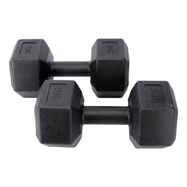 PATKAW 1 Set of 5Kg Hexagonal Rubberized Dumbbell Men's Fitness