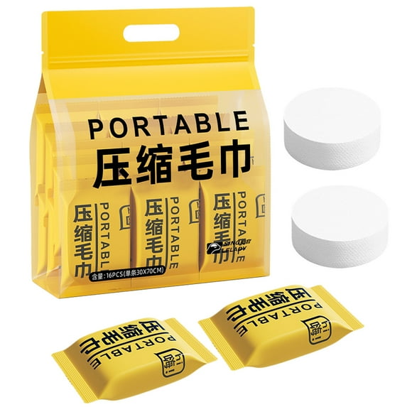 PATKAW 16pcs Compressed Disposable Face Towels Portable Outdoor Travel Towel Tablets for Camping Hiking