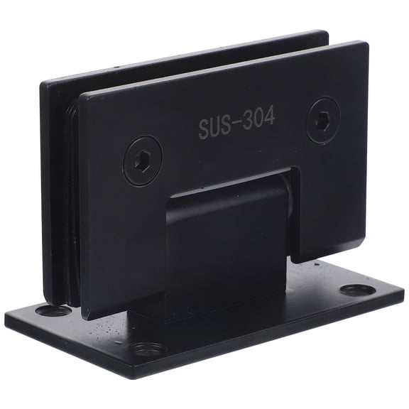 PATKAW 1pc Stainless Steel Bathroom Clip Double Open Hinged Clamp Glass Door Clamp