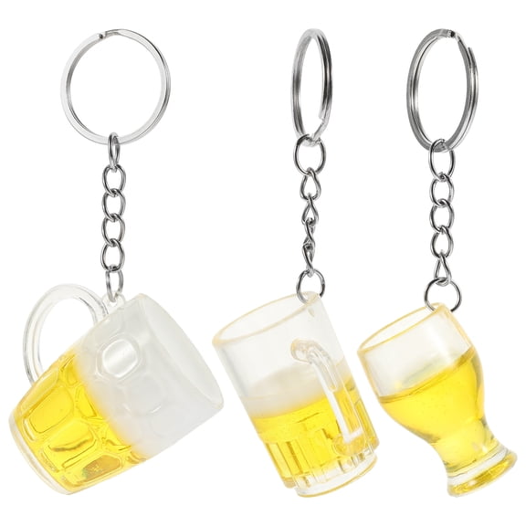 PATKAW 3pcs Beer Cup Pendant Beer Cup Key Ring Pendant School Bag Pendant Key Chains