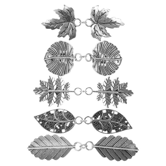 PATKAW 5pcs Metal Leaf Sweater Clips Cinch Clips for Cardigans Dress Shawls Collar Accessories