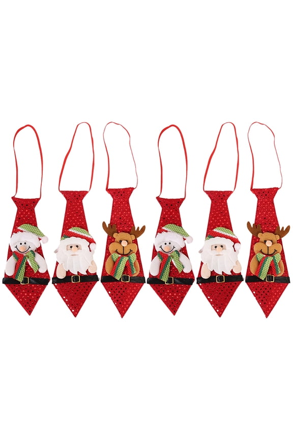 6pcs Men’s Christmas Neckties Set, Novelty Fabric Neck Ties for Holiday Party, Xmas Decorations, Men Accessories