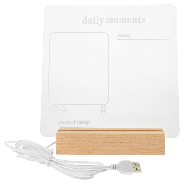 PATKAW Acrylic Dry Erase Board with Light Up Base Led Message