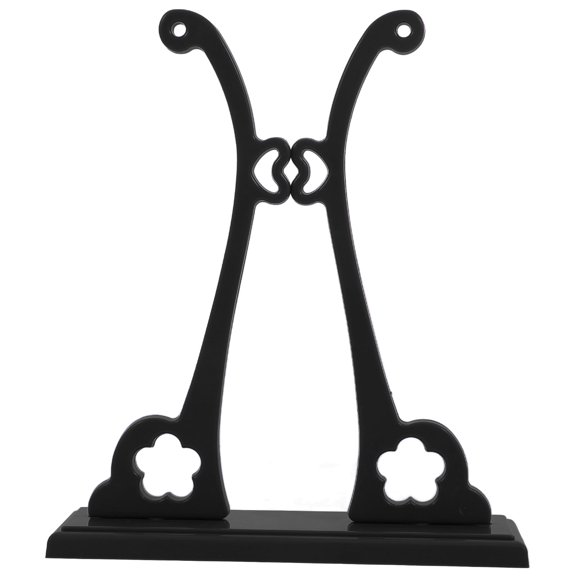 SEWCHICS Ancient Style Folding Fan Stand Resin Black 1Pack