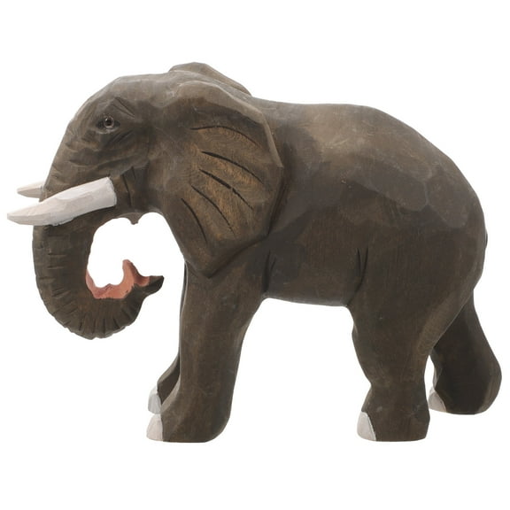 PATKAW Elephant Statue Wooden Elephant Sculpture Elephant Figurine Animal Shaped Decoration