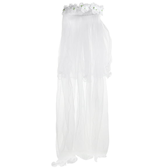 PATKAW Flower Wreath Headband Crown with Veil Garland Children Headdress Accessory