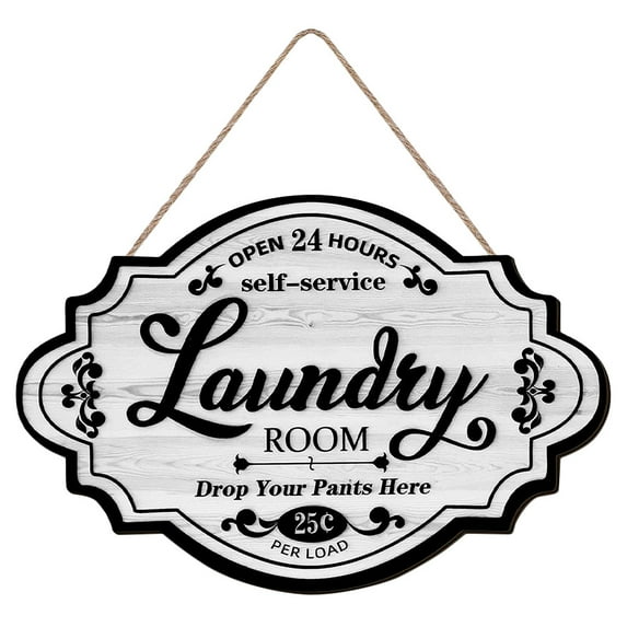 PATKAW Laundry Room Hanging Decoration Rustic Wood Art Laundry Room Hanging Sign