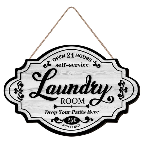 PATKAW Laundry Room Hanging Decoration Rustic Wood Art Laundry Room Hanging Sign
