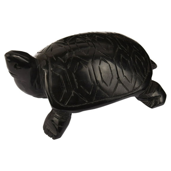 Black Obsidian Turtle Figurine for Decoration and Elegant Home Accent 3.5 Inches