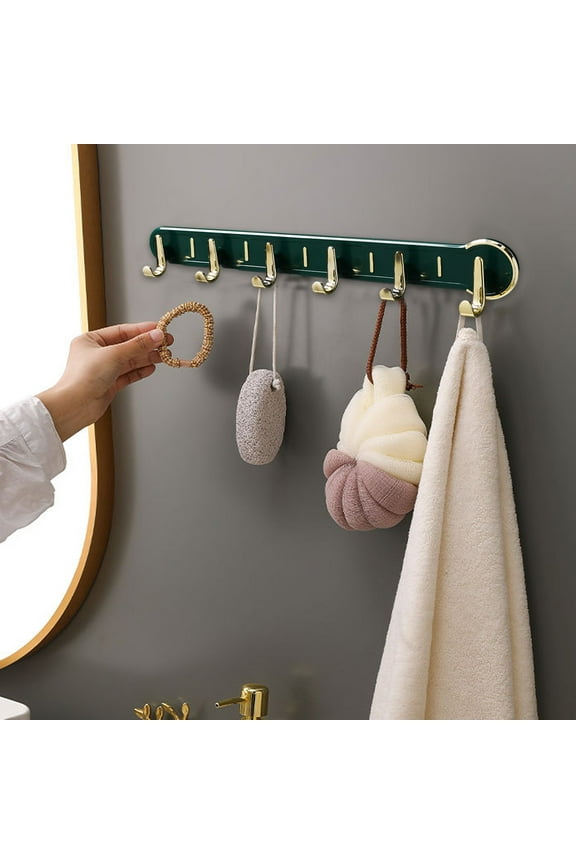 PATLOLAV Coat Rack Wall Mounted,5 Coat Hooks for Hanging Coats,Heavy Duty Metal Double Hook Rack Hook Rail,Coat Rack with Hooks,Wall Mount Cor for Hat Towel Purse Robes,Black