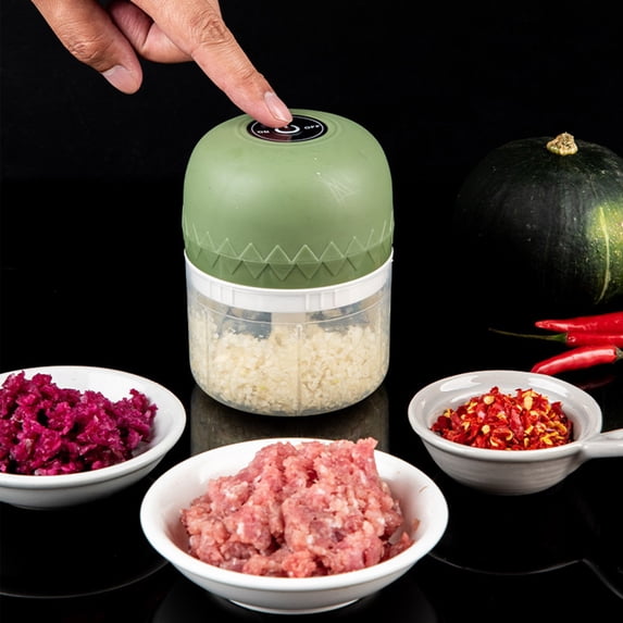 PATLOLAV Electric Garlic Chopper, Mini Portable Veggie Chopper, 250ML Garlic Grinder Masher Onion Chopper, Blender to Vegetable, Wireless Food Processor for Ginger, Chili, Fruit, Meat, etc
