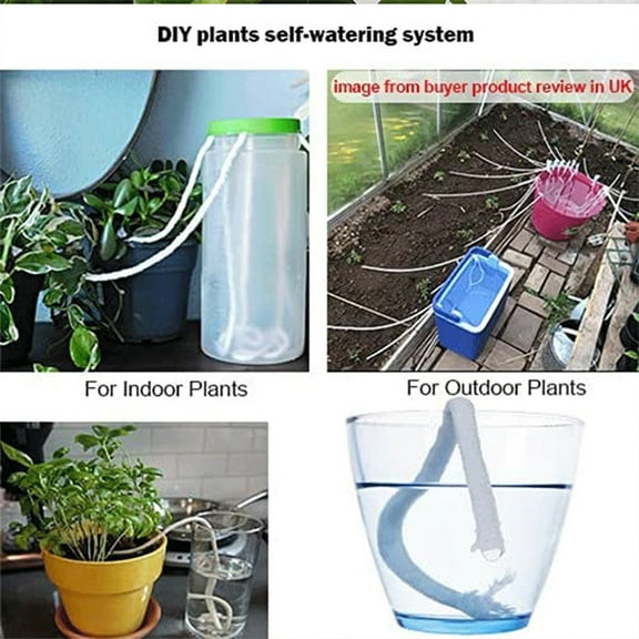 PATLOLLAV 0.17in 30FT Self Watering Capillary Wick Cord Vacation Plant Sitter DIY Hydroponic Wicking Self-Watering Planter Pot Automatic Water System Device Violet Auto Seedling Waterer Rope