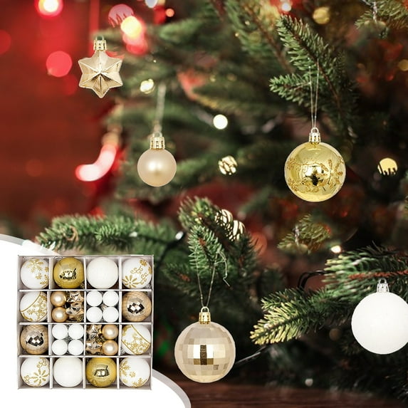 PATLOLLAV 1.18inch Christmas Ball Ornaments 44 Pcs Christmas Tree Decorations Shatterproof Hanging Christmas Small Colorful Balls for Holiday Party Wreath Tabletop Xmas Tree Decor