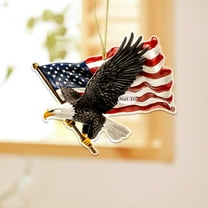 PATLOLLAV 1 Pcs 4th of July Acrylic Table Ornament, Patriotic Eagle and American Flag Design Table Decoration for Independence Day Memorial Day Festive Home Office Decor