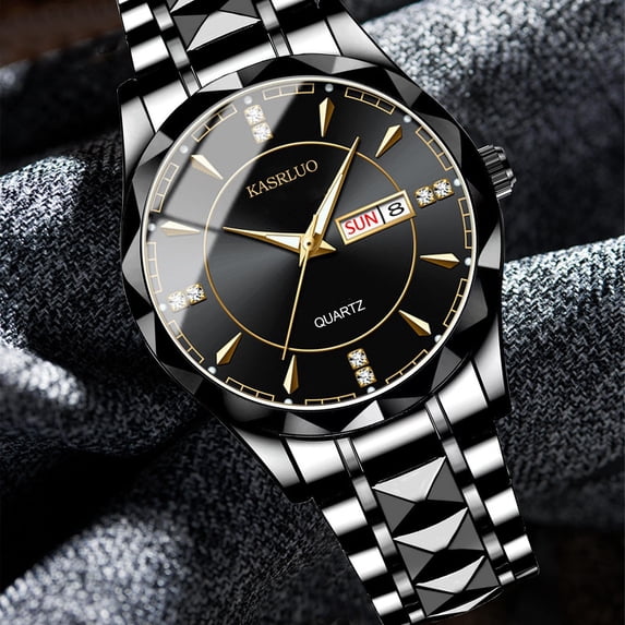 PATLOLLAV 1 Pcs Analog Quartz Watch Wrist Watch with Stainless Steel Chronograph Quartz Watch for Men Women, Auto Date