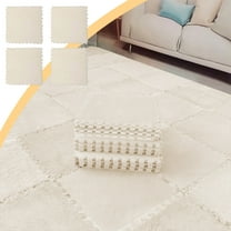 PATLOLLAV 1 Pcs Interlocking Carpet Shaggy Soft Foam Mats Fluffy Area Rugs Protective Floor Tiles Exercise Play Mat for Children Kids Room Home Parlor Bedroom
