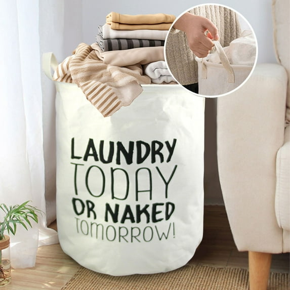 PATLOLLAV 1 Pcs Large Capicity Laundry Basket with Handles, Foldable Laundry Hampers for Laundry Room, College Dorm, Bathroom, Bedroom