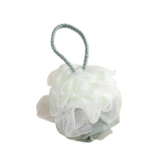 PATLOLLAV 1 Pcs Large Two-Tone Rope Bath Pouf with Foaming Net - Exfoliating Shower Sponge for Luxurious Lather, Spa-like Skin Renewal & Bathroom Decor