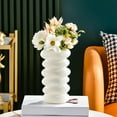 thumbnail image 1 of PATLOLLAV 1 Pcs Plastic Vase, Geometric Imitation Ceramic Vase, Unbreakable Centerpieces Flower Arrangement Decorative Vase for Table Entryway Shelf TV Cabinet Living Room Bedroom Office Decor, 1 of 6