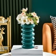 thumbnail image 1 of PATLOLLAV 1 Pcs Plastic Vase, Geometric Imitation Ceramic Vase, Unbreakable Centerpieces Flower Arrangement Decorative Vase for Table Entryway Shelf TV Cabinet Living Room Bedroom Office Decor, 1 of 6