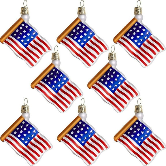 PATLOLLAV 12 Pcs Patriotic Hanging Ornament, American Flag Three-Dimensional Pendant for 4th of July Independence Day Decor