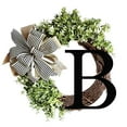 thumbnail image 1 of PATLOLLAV 15inch Last Name Year Round Front Door Wreath with Bow Welcome Rattan Signs Garland Personalized Creative 27 Letter Farmhouse Wreath for Home Front Door, 1 of 1