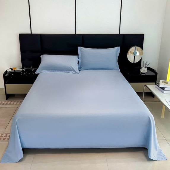 PATLOLLAV 1Pc Solid Color Flat Sheet, Twin Size, Soft Breathable Microfiber Top Sheet for Home, Hotel