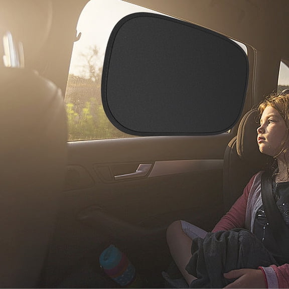 PATLOLLAV 2 Pcs Compact Static-Adhesion Car Sunshade - Anti-Aging Polyester Side Window Cover for Sedans/SUVs Quick Privacy Shield