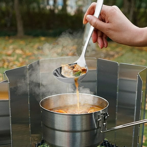 PATLOLLAV 2 Pcs Stainless Steel Ergonomic Soup Ladle with Branch Design - Rust-Resistant Cooking Spoon for Serving Dishes, Buffet Setup & Outdoor Dining, 8 Inch