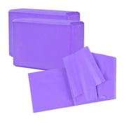 PATLOLLAV 2Pcs EVA Yoga Bricks,Stretching Exercise Foam Blocks, Yoga, Pilates Equipment for Home Workouts, Fitness Accessories for Home Gym, Slip-Resistant, EVA Foam Block,Purple