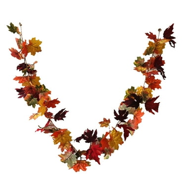 PATLOLLAV 2Pcs Fall Leaf-Garland Fall Leaves-Garland,66.9 inch Artificial Autumn Garland Decor for Outdoor,Fall Leaf Garland Decor for Thanksgiving Wedding Party,Fall Supplies