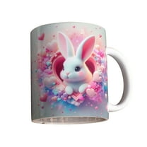 PATLOLLAV 3D Bunny and Flowers In A Wall Creamic Mugs,Creative Space Design Multi-Purpose Mugs,Cup Lovers Coffee Mug,Cute Mug Ceramic Coffee Mugs For Women And Men