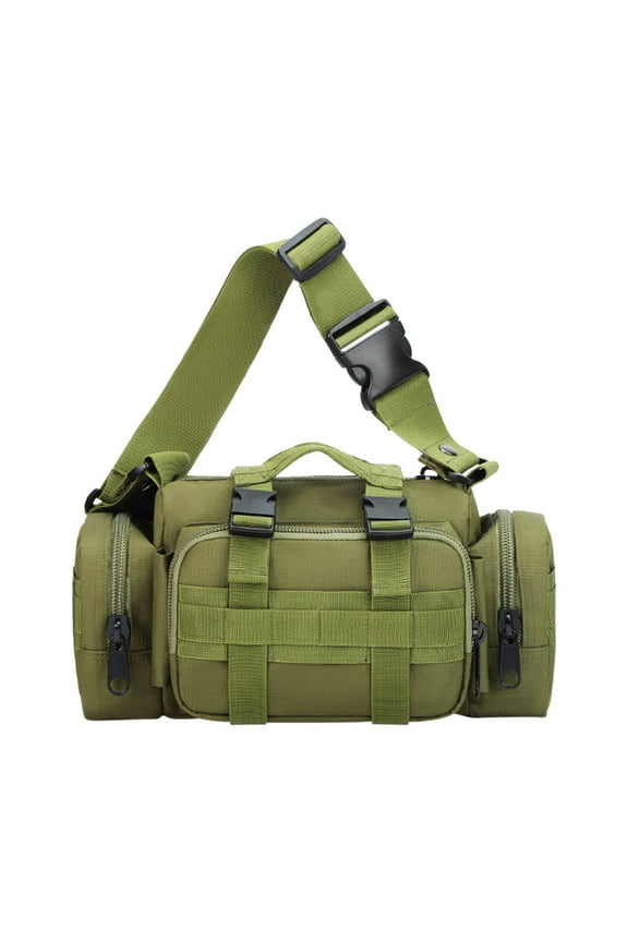 3P Military Duffel Waist Bag, Bicycle Motorcycle Waterproof Fanny Packs Camera Bag Camo EDC Utility Pouch Crossbody with Shoulder Strap Hand Carry
