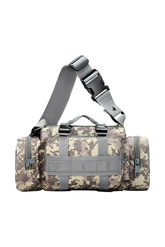 3P Military Duffel Waist Bag, Bicycle Motorcycle Waterproof Fanny Packs Camera Bag Camo EDC Utility Pouch Crossbody with Shoulder Strap Hand Carry
