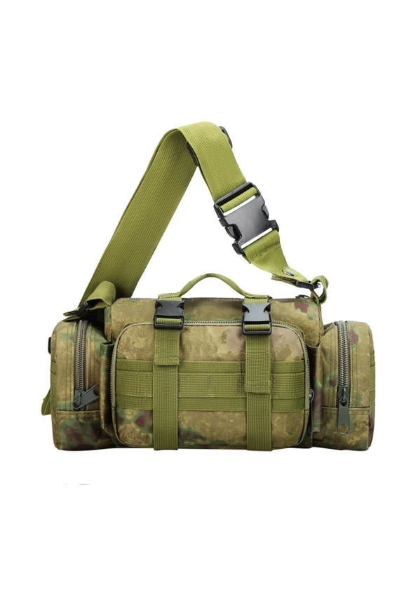 3P Military Duffel Waist Bag, Bicycle Motorcycle Waterproof Fanny Packs Camera Bag Camo EDC Utility Pouch Crossbody with Shoulder Strap Hand Carry