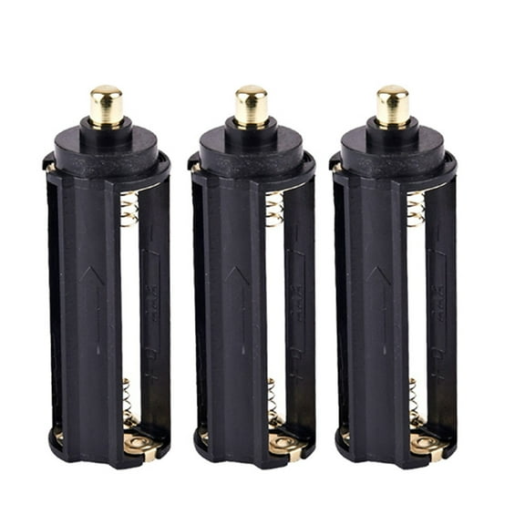 PATLOLLAV 3x AAA Battery Holder Case for Flashlights, Plastic/Metal Spring Adapter (65x21mm)