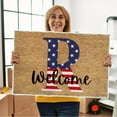 thumbnail image 1 of PATLOLLAV 4th of July Decorations Patriotic Door Mat A-Z Alphabet Independence Day Outdoor Rug Home Decor Veterans Day Doormat Decorative Garden Proch Door Entrance Memorial Day Decoration, 1 of 2