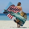 thumbnail image 1 of PATLOLLAV 4th of July Microfiber Beach Towel,Red White Blue Frivolous Beach Towel Sand Free Quick Dry Super Absorbent Large Towels for Swimming Pool Yoga Gym Travel Vacation Decoration Towel, 1 of 5