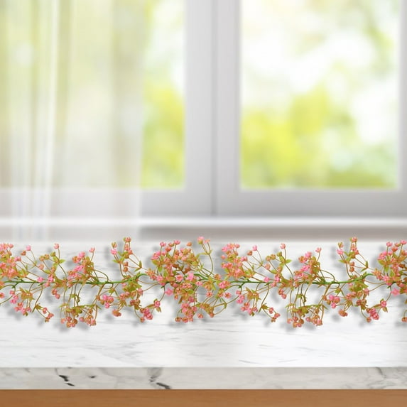 PATLOLLAV 63 Inch Artificial Flowers Garland Eucalyptus Garland Vintage Fake Flower Peony Rose Vine Greenery Decorative Wall Hanging Plant for Wedding Arch Door Arrangement Party Decor