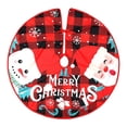 thumbnail image 1 of PATLOLLAV 90cm Christmas Tree Skirt, Burlap Rustic Tree Skirt with White Snowflake, Christmas Tree, Merry Christmas Sign, Red and Black Buffalo Plaid Xmas Tree Mat Christmas Decor, 1 of 5