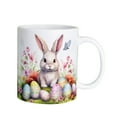 thumbnail image 1 of PATLOLLAV Adorable Easter Bunny Pattern Ceramic Mug - Cute Rabbits Coffee Mug - Pastel Egg Tea Cup - Festive Spring Aesthetic Drinkware for Home, Office - Gift for Kids, Women, Animal Lovers, 1 of 5