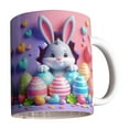 thumbnail image 1 of PATLOLLAV Adorable Easter Bunny Pattern Ceramic Mug - Cute Rabbits Coffee Mug - Pastel Egg Tea Cup - Festive Spring Aesthetic Drinkware for Home, Office - Gift for Kids, Women, Animal Lovers, 1 of 6