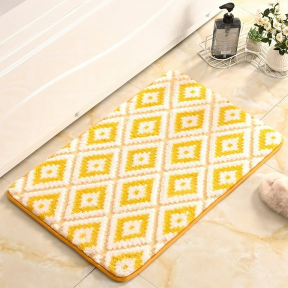 PATLOLLAV Argyle Pattern Bathroom Mat,Soft Anti Fatigue Kitchen Rugs, Heavy Duty Kitchen Rugs and Mats Non-Skid, Ergonomic Comfort Foam Kitchen Floor Mat for Home, Office, Sink, Laundry
