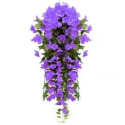 PATLOLLAV Artificial Fake Flowers Violet, Faux Flowers Plants Outdoor UV Resistant Greenery Shrubs Indoor Outside Hanging Planter Home Porch Garden Farmhouse Decor Housewarming Decoration